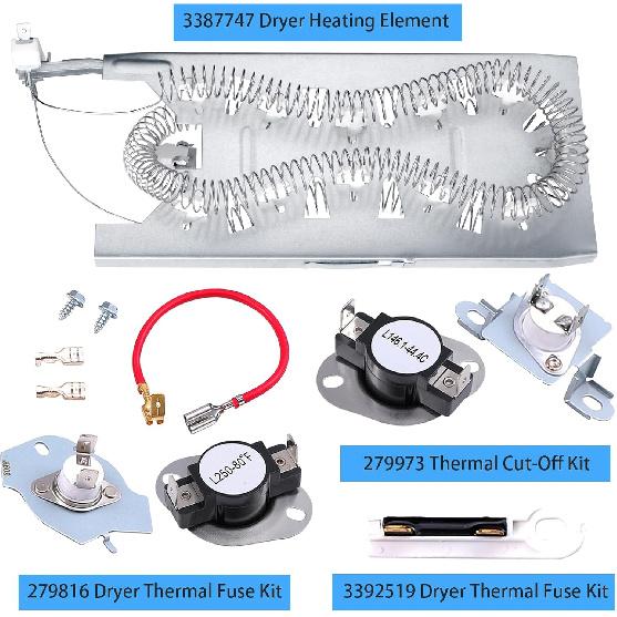 Dryer Heating Element Kit Fit for Kenmore Elite He3 Heating Element 1066002010 11067102310 11068002010 11068002011 11082822102 11082822103