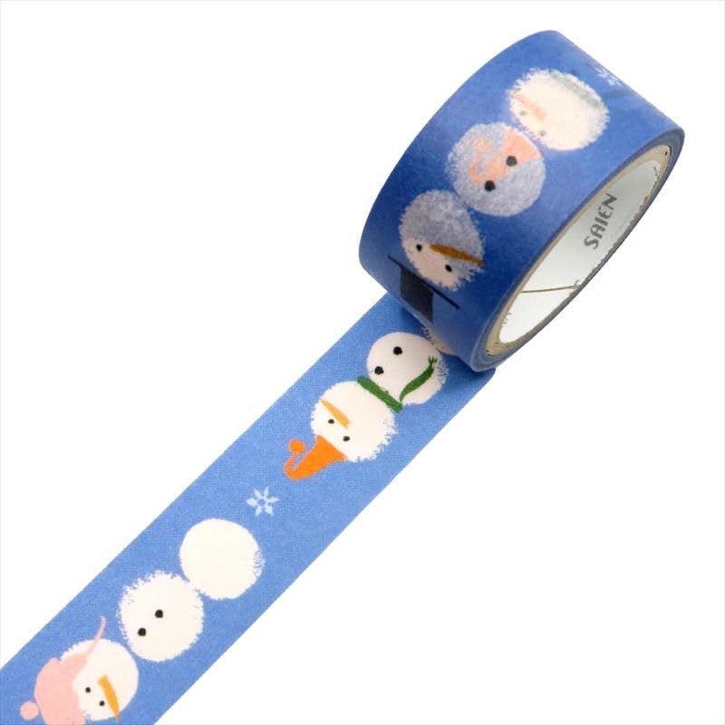 Made In Japan SAIEN Snowmen Masking 20mm X 5m Tape, Roll, TR-4061