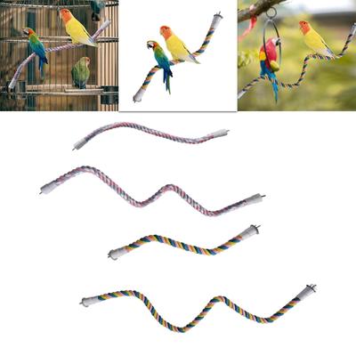 Drehen Baumwollseil Kletterseile Bungee Vogelspielzeug Vogelseil Baumwollseil Vogelstange für Wellensittich Unzertrennlicher Nymphensittich Fink Ara