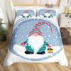 Xmas Duvet Scandinavian Christmas Santa Gnomes Comforter Cover Snowing Santa Claus Bedding Sets Romantic Candlelight Quilt Cover