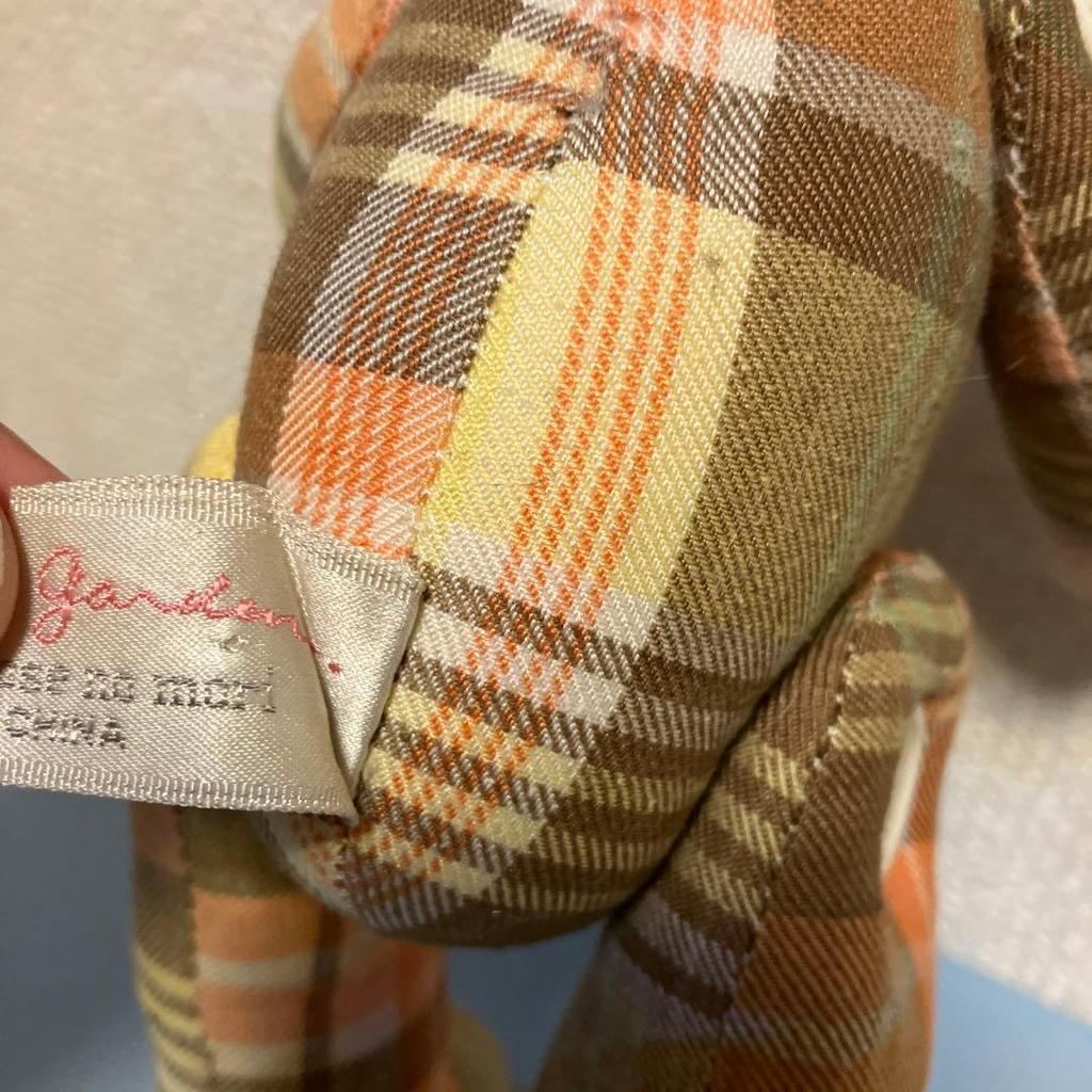 [USED] Mother Goose Forest Checkered Teddy Bear Plush Toy Romantic Garden