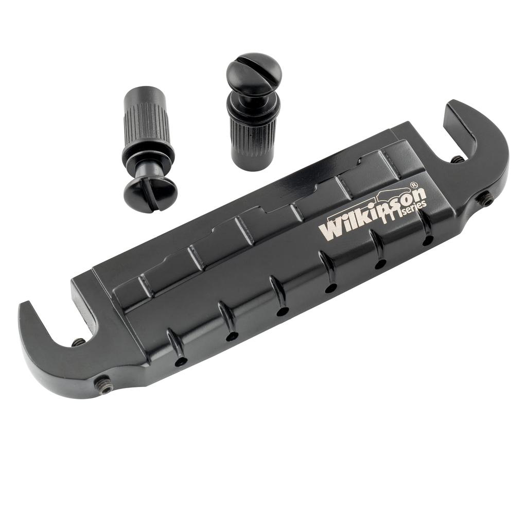 Wilkinson M Series Preset Wraparound Bridge Tailpiece for Junior Special Electric Black 10.4mm LP/SG Guitars,