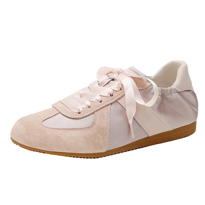 Cowhide version~ Ballet training shoes women's soft-soled splicing versatile breathable casual sports shoes leather flat-soled Forrest Gump shoes