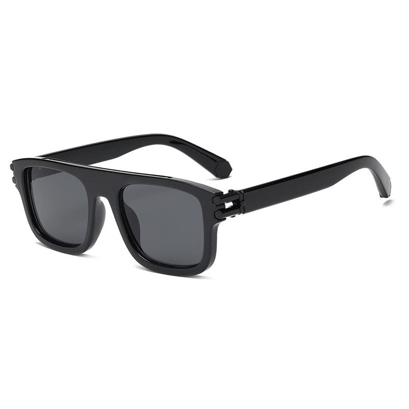 Retro box black frame sunglasses outdoor travel UV protection trend sunglasses versatile decorative sunshade glasses