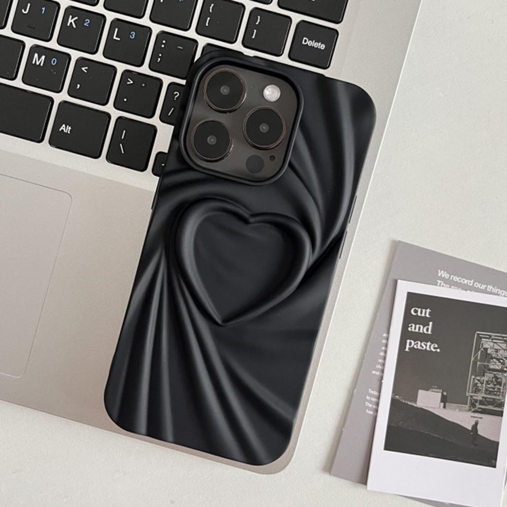 For iPhone 16 Pro Case Pleated Swirling Heart TPU Phone Cover
