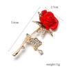 Flower Rose Trendy Jewelry Pin Accessory With Alloy Material For Formal Attire