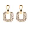 S925 Silver Geometric Diamond Square Stud Earrings - 2024 Unique Trendy Design for Women