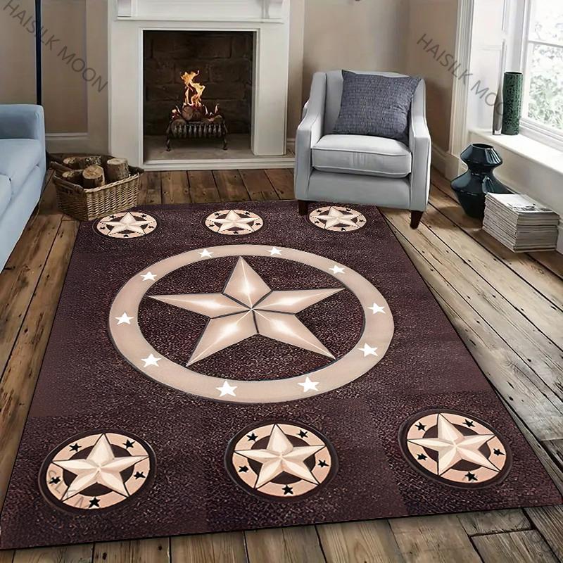 3D Vintage Pentagram Printed Carpet New Release! Rug for Living Rooms Bedrooms, Office Areas, Durable Machine Washable Mat Gifts