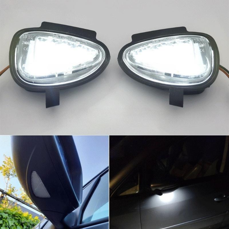 2pcs For Volkswagen VW Golf Gti MK6 6 MKVI Touran 2008-2014 White LED Under Side Mirror Puddle Light Floor Lamp Car accessories