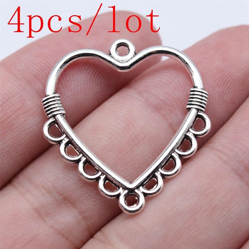 

Круглые перфорированные соединители для сережек, компоненты, принадлежности для изготовления ювелирных изделий, художественные ремесла, аксессуары для изготовления своими руками A29-4pcs-27x30mm