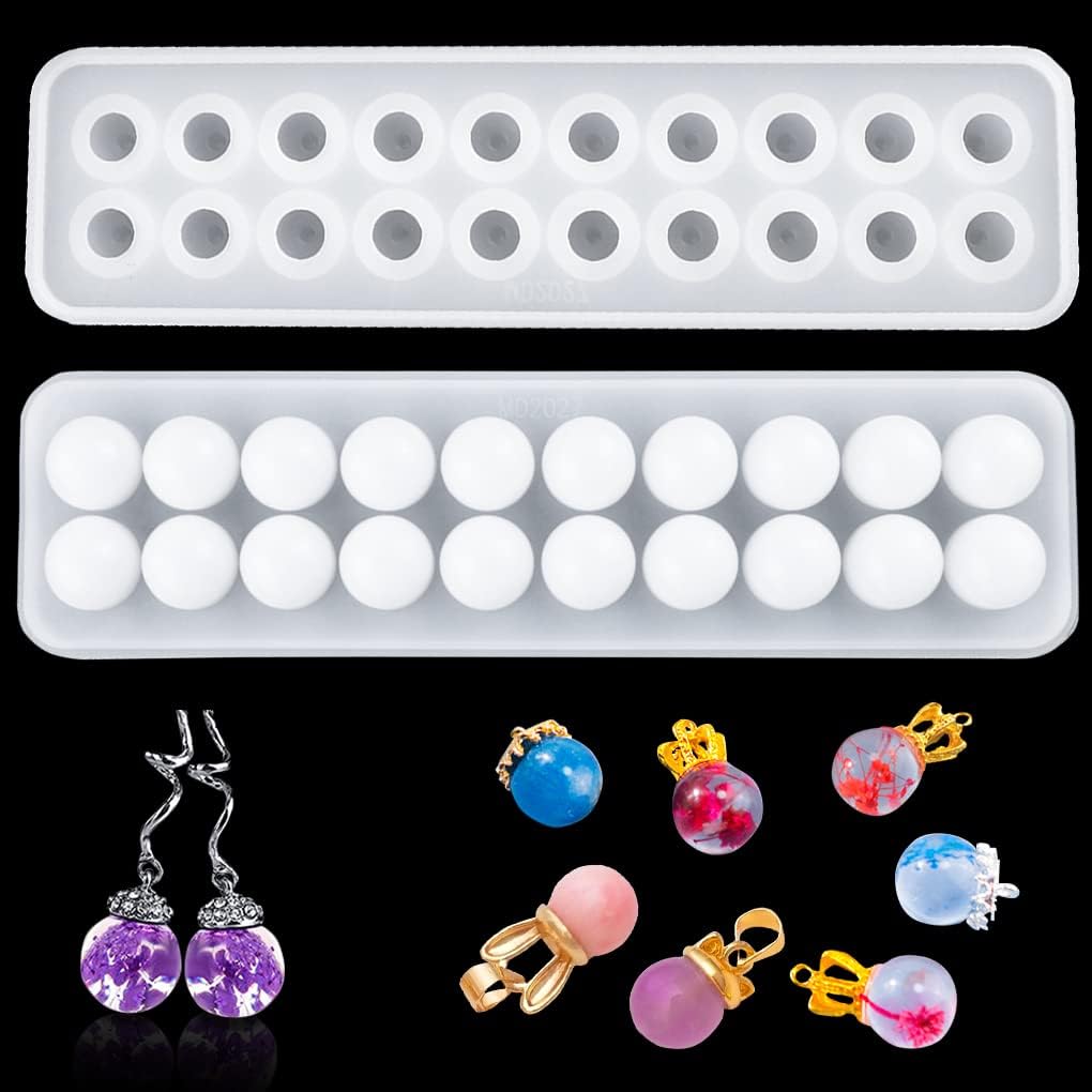 Sphere Resin Mold,20 Beads Silicone Mold,crystal Ball Epoxy Resin Casting Mold,diy Pendant Necklace Earrings Bracelet Ring