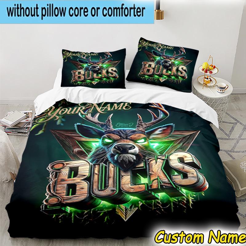 3pcs Custom Name Milwaukee Bedding Set Includes 1 Duvet Cover & 2 Pillowcases for All Seasons Dormitory Home Decor Christmas Gifts