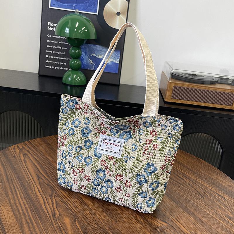 1 Stück Mori Mode Bedruckte Handtasche Nylon Atmungsaktiv Vielseitig Pendlertasche Große Kapazität Freizeit Arbeit Bento-Tasche