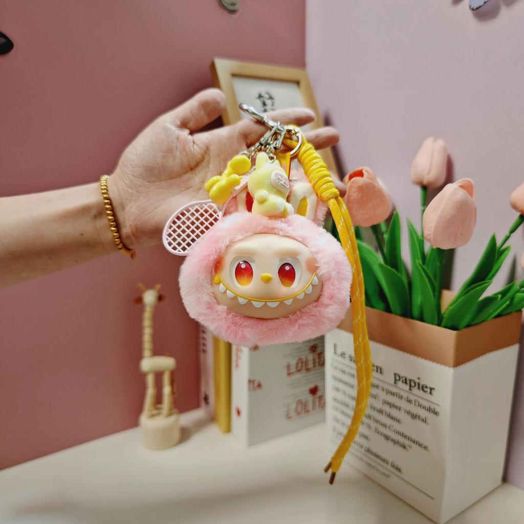 Plush Big Head Rabub Schoolbag Pendant Doll Doll Pendant Car Keychain Small Gift
