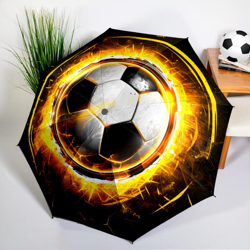 1pc a Sports-Themed Umbrella Featuring a Football Design,Lightweight And Easy to Carry,with an 8-Rib Iron Structure,Ideal f