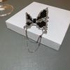 Liquid Butterfly Brooch Dazzling Rhinestone Inlays Chain Decor Suit Lapel Badge Dress Coat Shawl Accessory