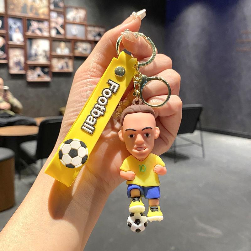 Cartoon World Cup Star Keychain Pendant Soccer Star Doll Bag Charm