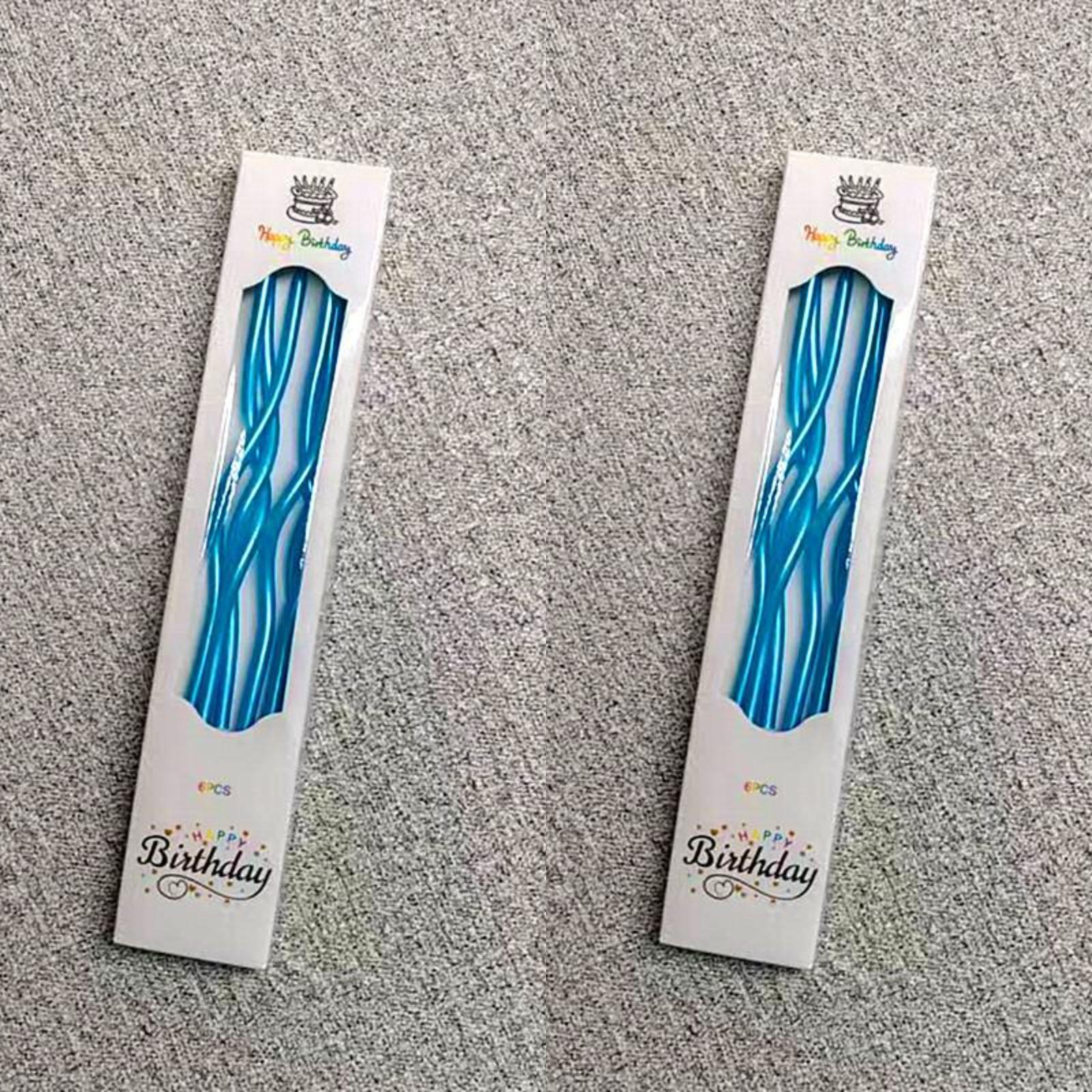 

12pc Creative Curved Party Candles Set with Metallic Finish for Cake Decoration Birthday Celebrations and Special Occasions One Size