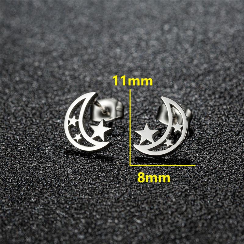 Big Star Earings Punk Stud Earrings Women Minimalist Jewelry Rose Gold Color Stainless Steel Earrings 2024 Piercing Accessories