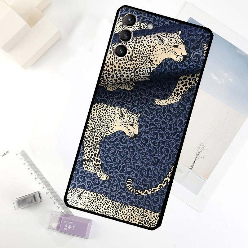 Fashion Leopard Print Phone Case For Samsung Galaxy S25 S24 S23 S22 S21 S20 S26 Ultra S10 Plus S23 FE S25 FE Cover