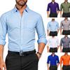Мужская  Спортивная  Фитнес  Деловая  Повседневная  Рубашка с отложным воротником  Длинные рукава