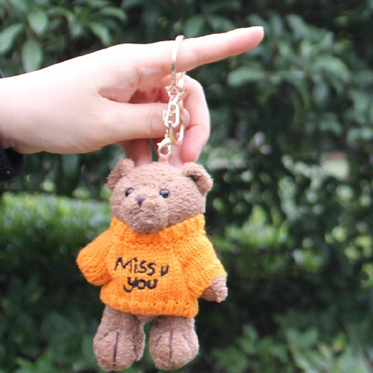 Sweater Little Bear Toy Pendant Keychain for Valentines Day Decor Craft Supplies