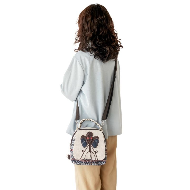 Ethnic-style Handbag, Casual Crossbody Bag, Large-capacity Artistic, Lightweight Single-shoulder Backpack, Women's Bag