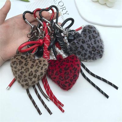 Heart Shape Leopard Mini Backpack Hanging Handbag Pendant Bag Pendant Bags Accessories