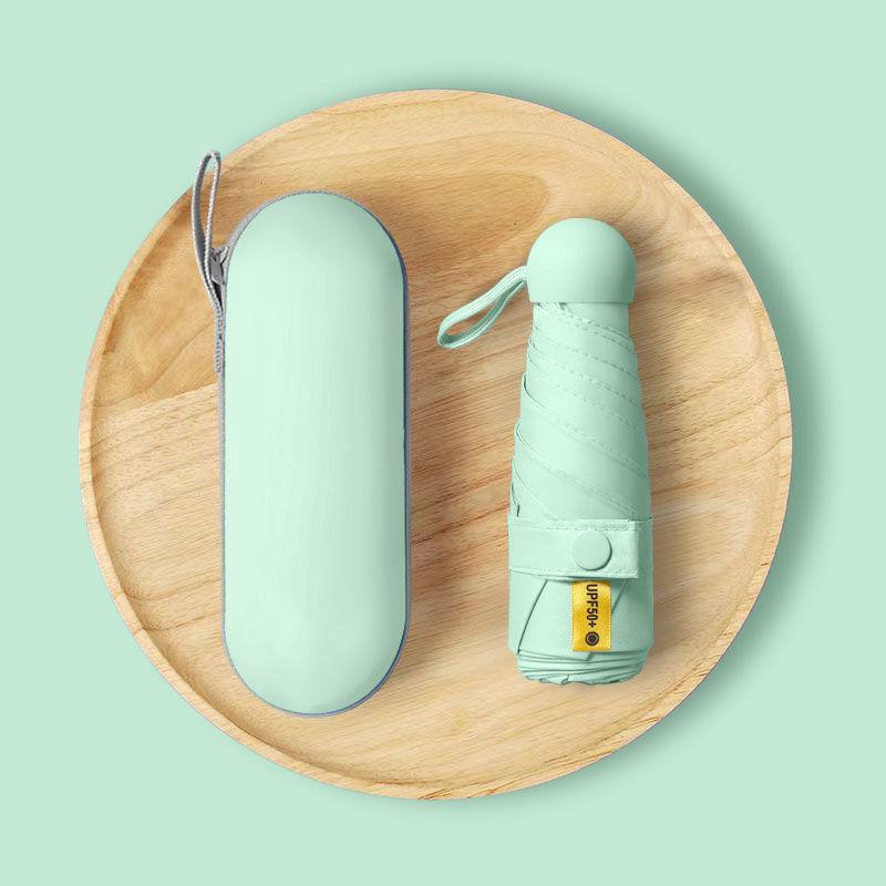Portable Umbrella Mini Five Fold Umbrella Student Capsule Sun and Rain Dual Use Female Sun Protection and Sunshade Umbrella