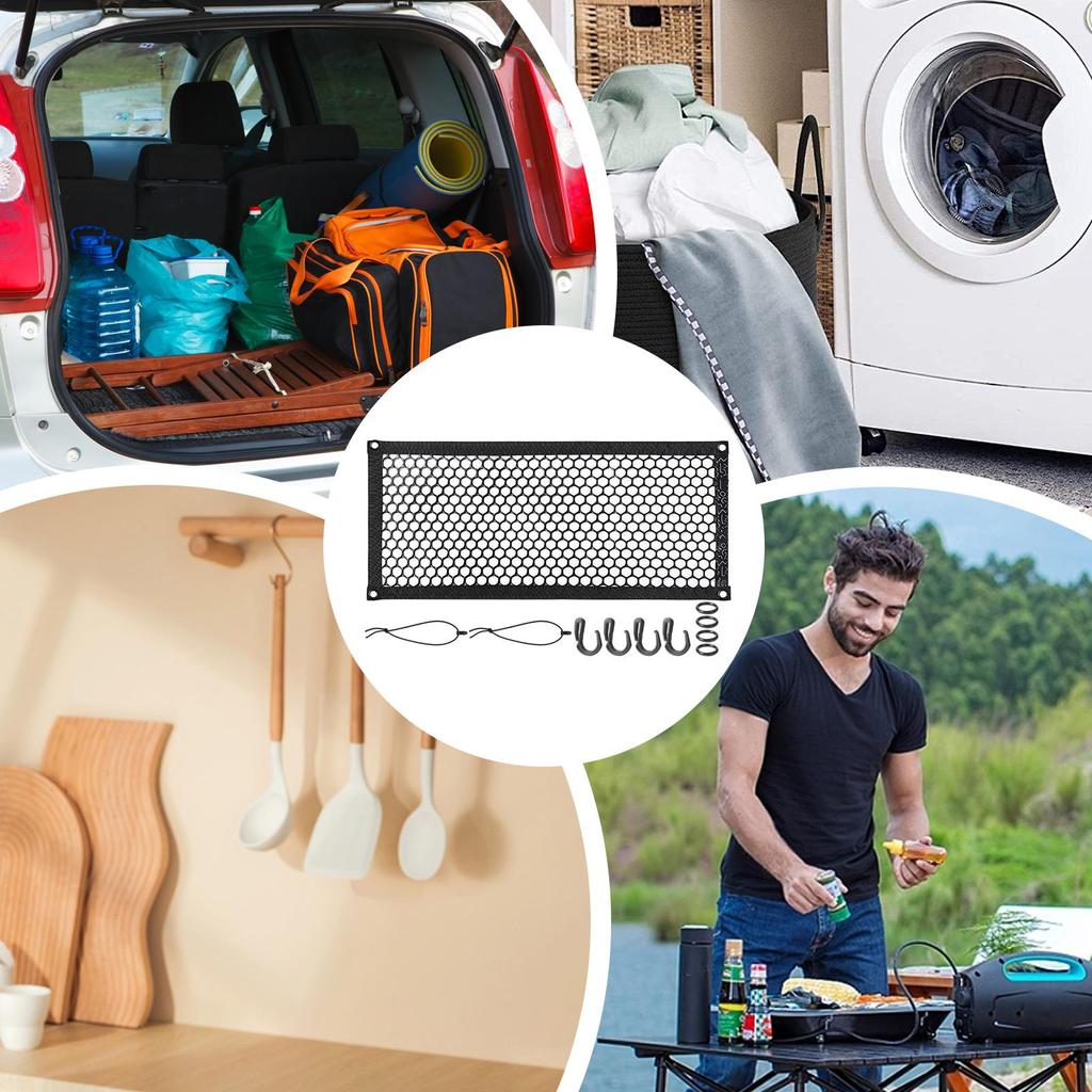 SUV Cargo Net Mesh Storage Carge Pouch For Car Vehicle Luggage Storage Mesh For Truck SUV Pickup RV Van Sedan Offroad Camping