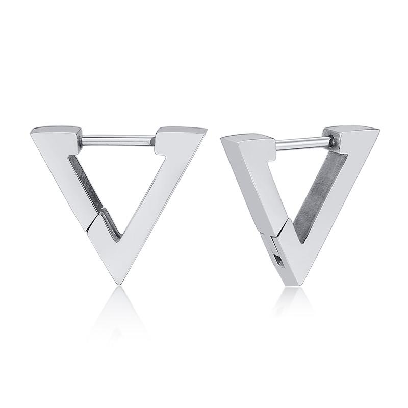 1 Pair/4 Pairs Triangle Hexagon Earrings for Men Women Geometry Hex Huggie Stainless Steel Modern Unique Earring Unisex Jewelry