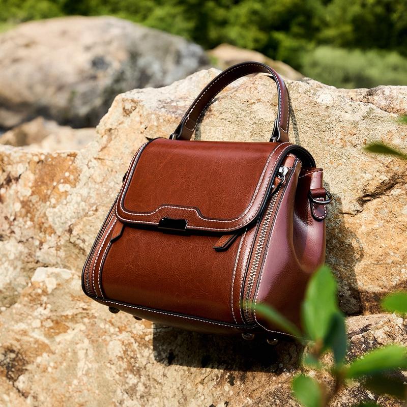 Vintage Women's Bag Luxury Designer Shoulder Bags Split Leather Cowhide Women Crossbody Bag  Female Handbags 2800