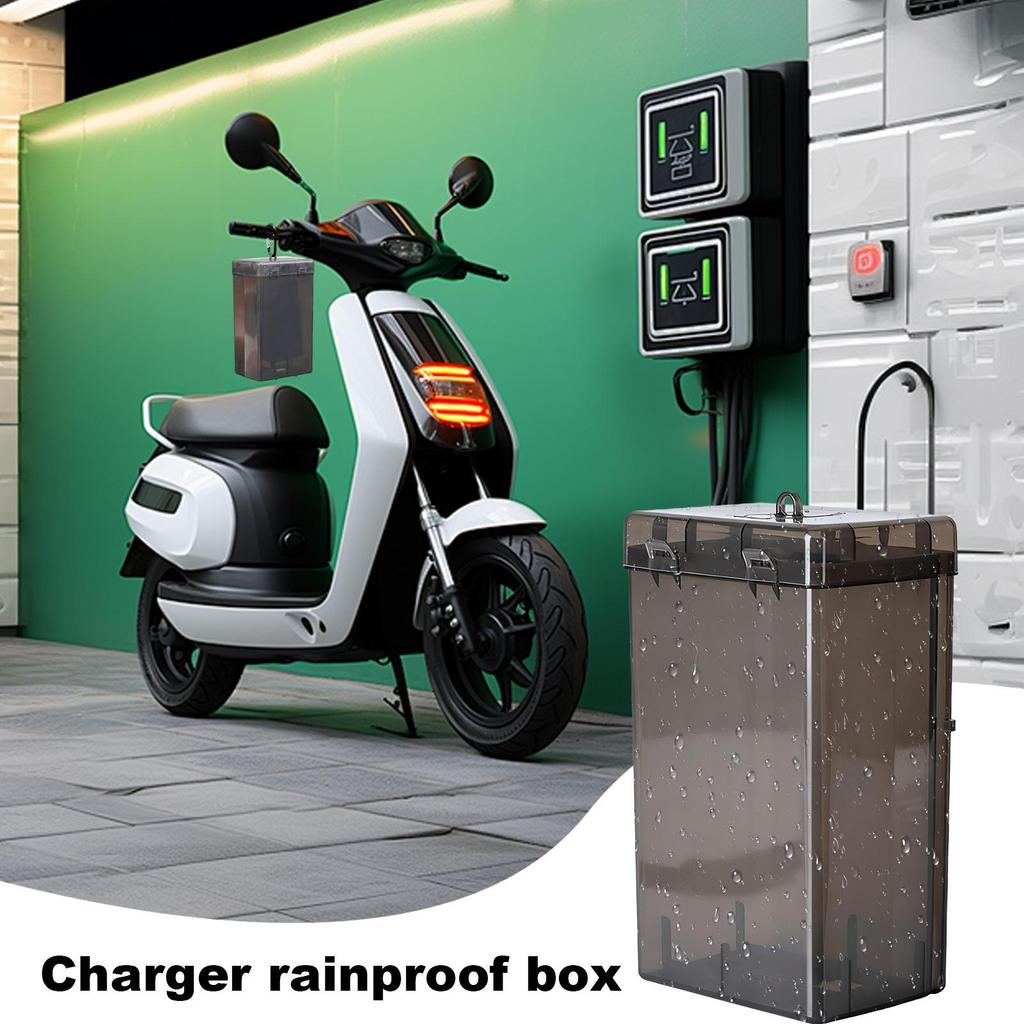 Motorcycle Charger Case UV-Resistant Protective Rainproof Heavy Duty EV Charger Weather Cover For All Weather Storage Parking