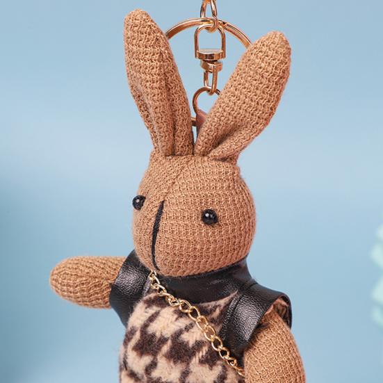 Doll Keychain Animal Design Comfortable Touch Soft Texture Not Easy To Deform Full Filling Decorate Exquisite    Keychain Bag Accessory
