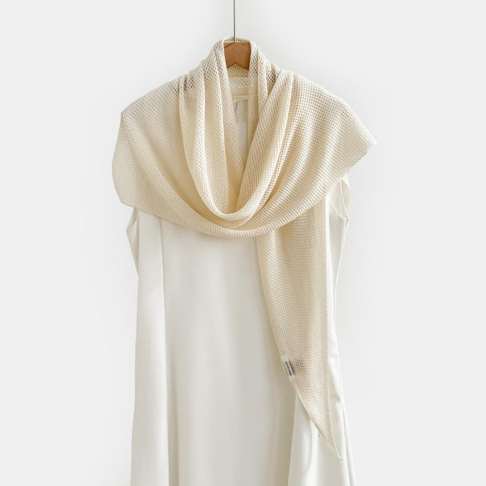 Solid Color Mesh Shawl 190×60cm Air-Conditioning Shawl  Spring Summer for Women