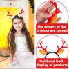 Reindeer Antler Headband Ornament Adjustable Size Christmas Reindeer Headband with Soft Antlers and White Sphere