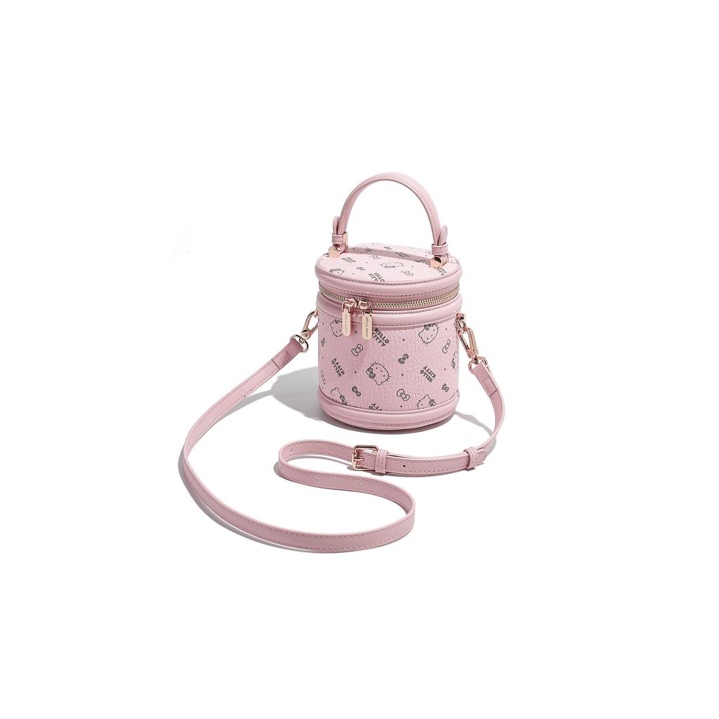New Sanrio Hello Kitty PU Bucket Bag, Shoulder Bag, Crossbody Bag, Handbag Women's Pink/Milk Tea SHHF41270