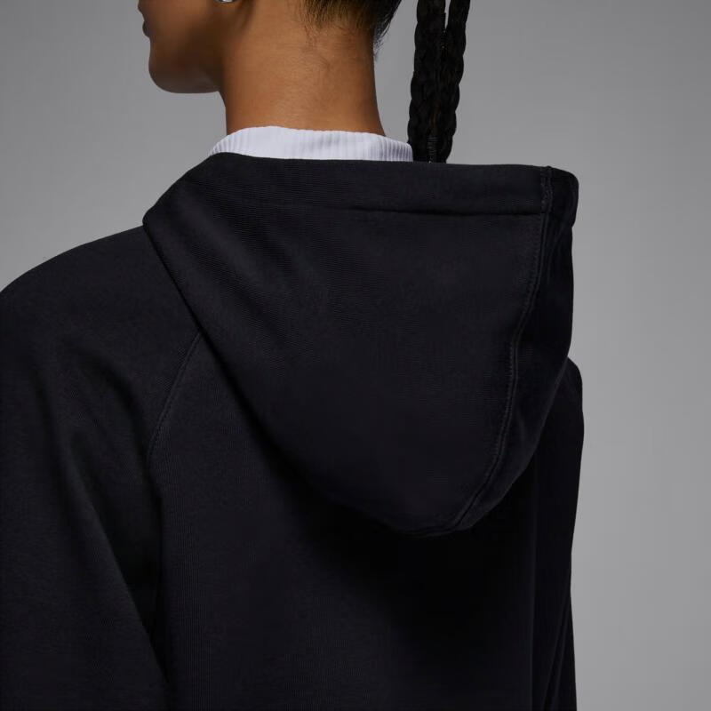 Jordan Solid Color Hooded Casual Quick-Dry Sweatshirt Women Tops Black FN5126-010