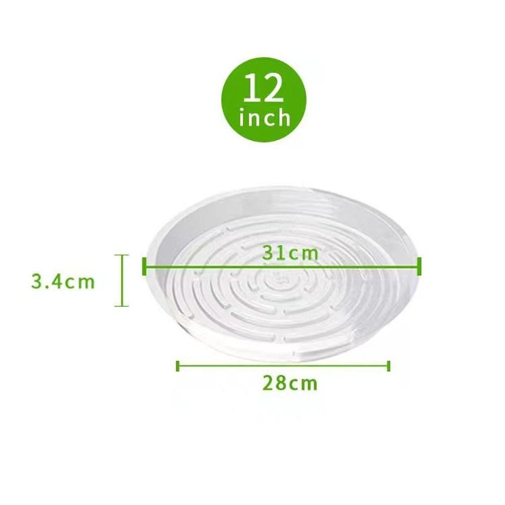 5pcs Plant Bottom Dish 6/8/10/12 Inch Plastic Flower Pot Tray Round Anti-slip Planter Mat Sturdy Transparent Drip Trays Garden