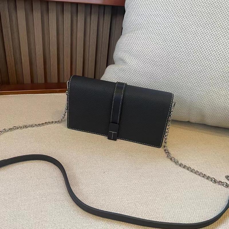 Новый кожаный кошелек с длинным шнурком и цветной цепочкой женский кошелек из натуральной кожи универсальный кожаный кошелек 19x35x11cm чёрный 4879₽