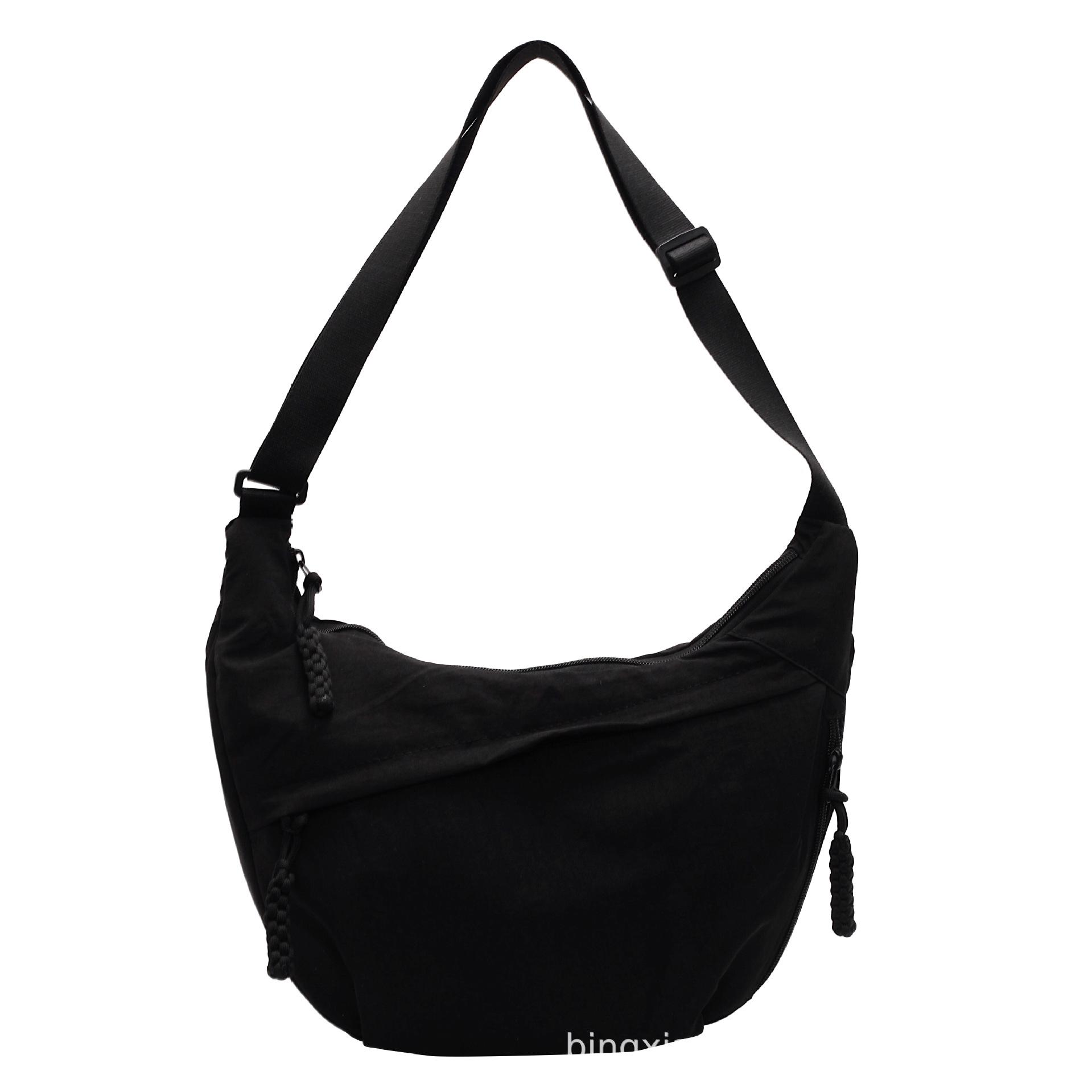 

Women s Sporty Oxford Canvas Crossbody Bag - Large Capacity, Solid Color, Fashionable Dumpling Style чёрный