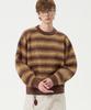 TRILLION Washable Gradient Stripe Crewneck Knit_Brown