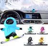 Car Automatic Sliding Skateboard Bear Alloy Cute Cartoon Console Scooter Center Skateboard Bear Decor Interior Ornaments Ca J6W9