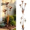Planter Decoration Stake Triple Bluebells Garden Stake Metal Flower with Bell Calla Lilies Yard Art Sculpture Rustic Handmade Ornament for Outdoor