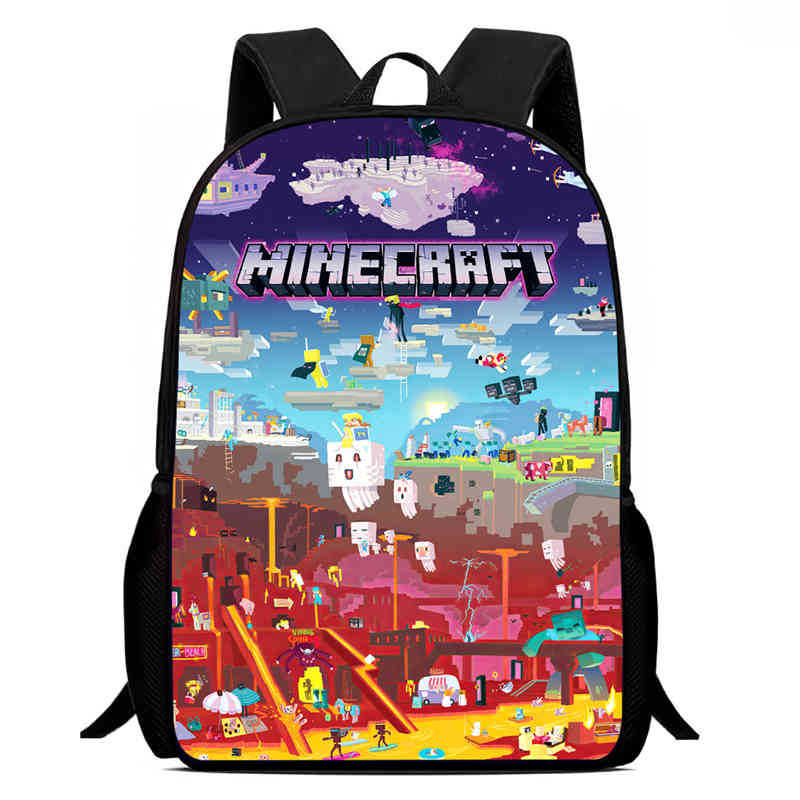 Minecraft Printed Backpack Children'S Elementary School Bag