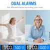 Modern LED Mirror Clock Large Display Digital Alarm Clock with Year Date Temp Adjustable Brightness Snooze Sleek Desk Clock for Bedroom Home Office