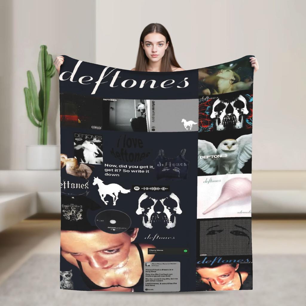 Deftones Alternative Metal Band Flanelldecke Junge Mädchen Super Weiche Überwurfdecke Winter Heimdekoration Tagesdecke Sofa Bettbezug