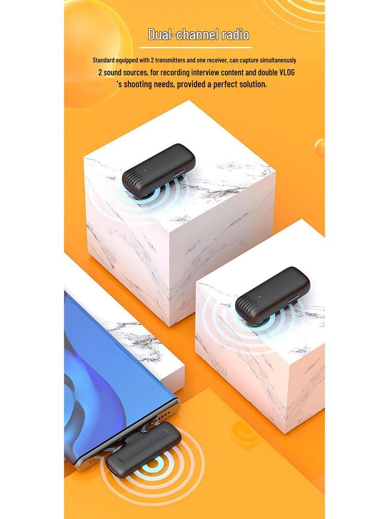 J13 Wireless Lapel Microphone with Charging Case for Live Streaming & Mobile Recording