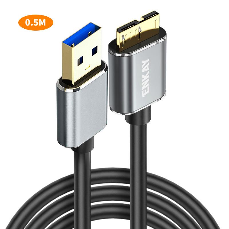 

ENKAY HAT PRINCE 0.5m USB 3.0 A to USB 3.0 Micro B Cable Camera Hard Drive Charging Data Cable As Shown A