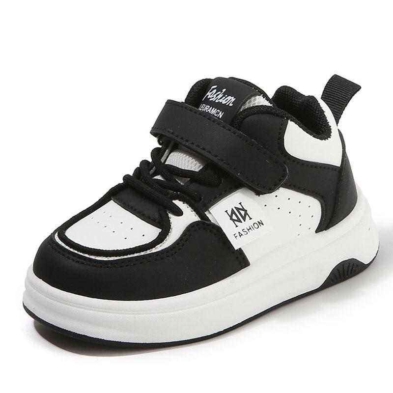 Kids Casual Sneakers Fall 2026 Soft Sole Mid-Top Unisex Toddler Shoes With PU Upper Breathable Mesh Lining